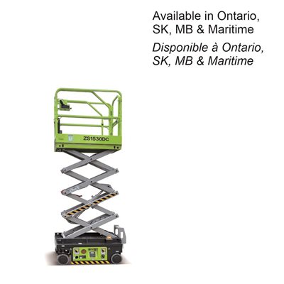 Zoomlion Scissor Lift, 15' height, 30" width, DC motor