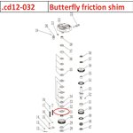 Butterfly friction shim