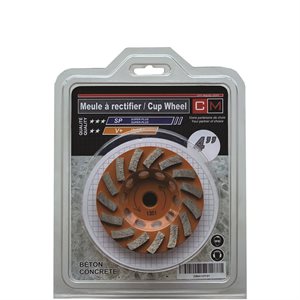 4" x 5 / 8-11 x 15Teeth Cup Wheel -V+ quality