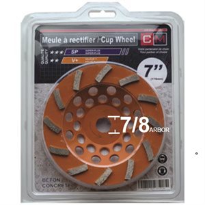 7" x 7 / 8 x 12Teeth Cup Wheel -V+ quality