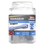 BLUE SHOCK SQUARE SQ2 SCREW BIT - 2" (3)