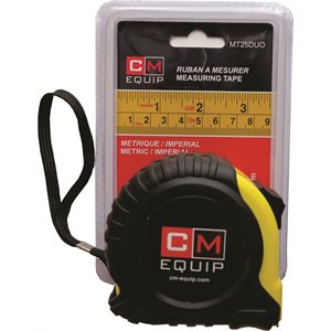 CM 25'x1" measuring tape, Metric and Imperial