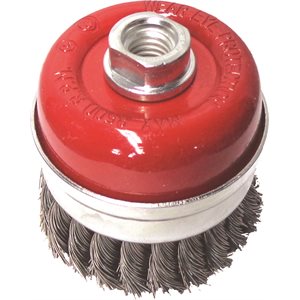 3" Cup Brush 5 / 8-11", Wire.020, (Knotted)