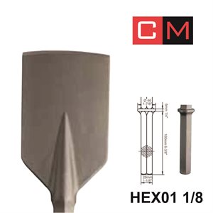HEX01 1 / 8, Spade Chisel; 3x22