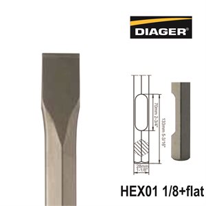 HEX01 1 / 8+Flat; Flat chisel; 1 1 / 4x16