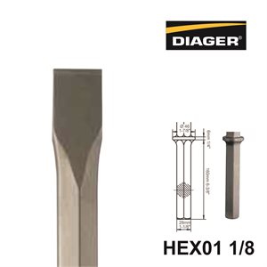 HEX01 1 / 8; Flat Chisel; 1 3 / 16x22