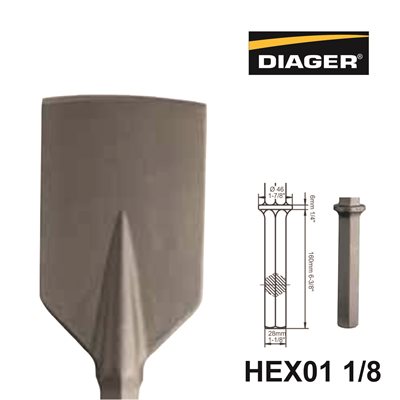 HEX01 1 / 8; Spade Chisel; 3x22